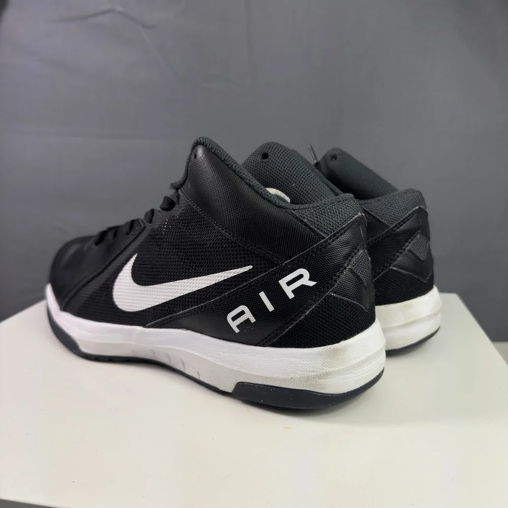 Nike Air Overplay IX Basketball Shoes Mens 10 Black White 832218-001 Mid Top